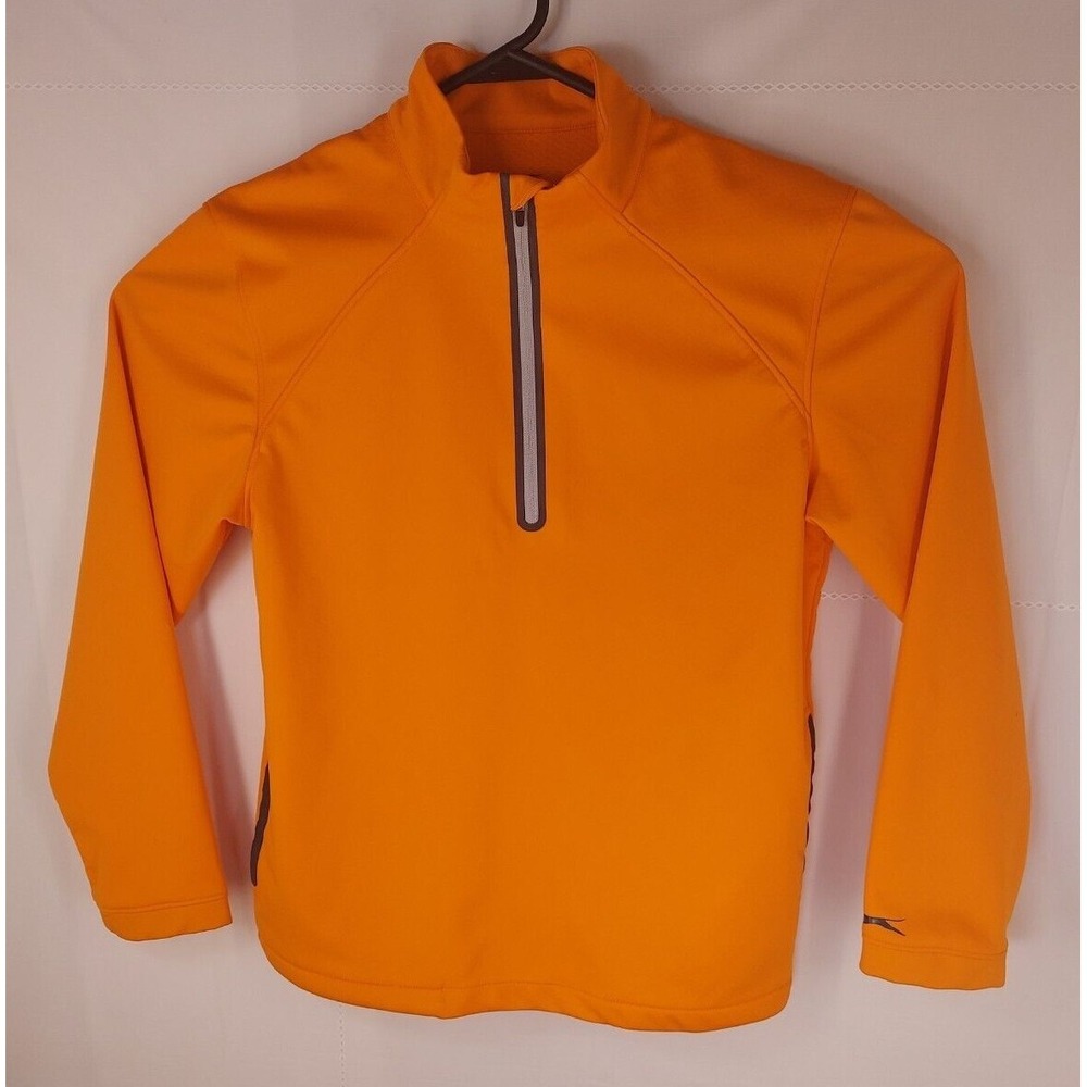Slazenger Golf Pullover Half 1/4 Zip Long Sleeve Shirt Mens Size Small Orange‎